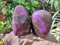 Polished Stichtite Standing Free Forms x 4 From Barberton, South Africa