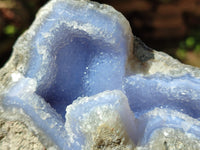 Natural Blue Lace Agate Geode Specimens x 4 From Nsanje, Malawi