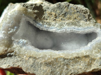 Natural Blue Lace Agate Geode Specimens x 4 From Nsanje, Malawi