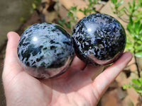 Polished Gabbro Merlinite Sphere's x 4 From Ambatofinandrahana, Madagascar