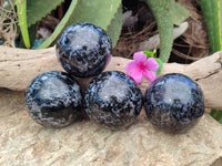 Polished Gabbro Merlinite Sphere's x 4 From Ambatofinandrahana, Madagascar