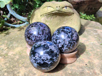 Polished Gabbro Merlinite Sphere's x 4 From Ambatofinandrahana, Madagascar