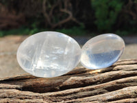 Polished Girasol Pearl Quartz Palm Stones x 24 From Ambatondrazaka, Madagascar