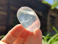 Polished Girasol Pearl Quartz Palm Stones x 24 From Ambatondrazaka, Madagascar