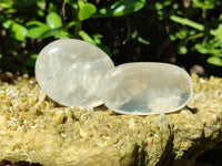 Polished Girasol Pearl Quartz Palm Stones x 24 From Ambatondrazaka, Madagascar