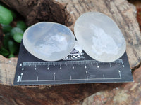 Polished Girasol Pearl Quartz Palm Stones x 24 From Ambatondrazaka, Madagascar