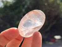 Polished Girasol Pearl Quartz Palm Stones x 24 From Ambatondrazaka, Madagascar