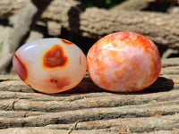 Polished Carnelian Palm Stones x 12 From Madagascar