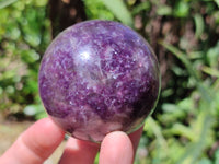 Polished Lepidolite with Pink Rubellite Spheres x 6 From Ambatondrazaka, Madagascar