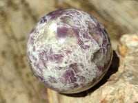 Polished Lepidolite with Pink Rubellite Spheres x 6 From Ambatondrazaka, Madagascar