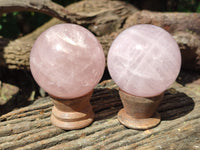 Polished Rose Quartz Spheres x 4 From Ambatondrazaka, Madagascar