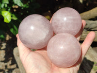 Polished Rose Quartz Spheres x 4 From Ambatondrazaka, Madagascar