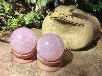 Polished Rose Quartz Spheres x 4 From Ambatondrazaka, Madagascar