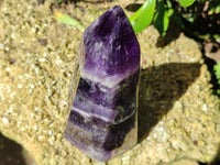 Polished Chevron Amethyst Point x 1 From Zambia