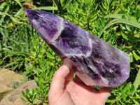 Polished Chevron Amethyst Point x 1 From Zambia