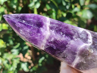 Polished Chevron Amethyst Point x 1 From Zambia