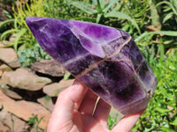 Polished Chevron Amethyst Point x 2 From Zambia