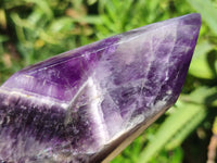 Polished Chevron Amethyst Point x 2 From Zambia