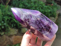 Polished Chevron Amethyst Point x 2 From Zambia