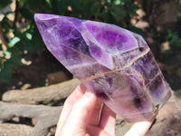 Polished Chevron Amethyst Point x 2 From Zambia