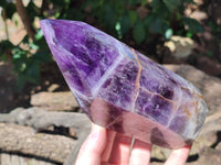 Polished Chevron Amethyst Point x 2 From Zambia