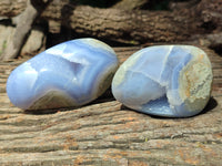 Polished Blue Lace Agate Geodes x 6 From Nsanje, Malawi