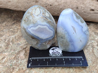 Polished Blue Lace Agate Geodes x 6 From Nsanje, Malawi