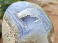 Polished Blue Lace Agate Geodes x 6 From Nsanje, Malawi