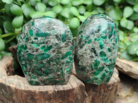 Polished Emerald Mica In Matrix Standing Free Forms x 4 From Mutoko, Zimbabwe