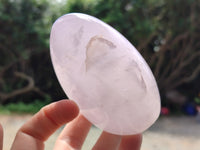 Polished Blue Girasol Rose Quartz Standing Free Forms x 4 From Madagascar