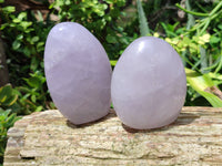 Polished Blue Girasol Rose Quartz Standing Free Forms x 4 From Madagascar