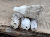 Natural Drusy Quartz Coated Calcite Pseudomorph Crystals x 70 From Lesotho