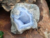 Natural Blue Lace Agate Geode Specimens x 12 From Nsanje, Malawi