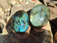 Polished Labradorite Palm Stones x 13 From Tulear, Madagascar