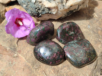 Polished Ruby Corundum In Chrome Verdite Free Forms x 4 From Zimbabwe