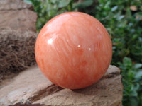 Polished Orange Twist Calcite Spheres x 2 From Maevantanana, Madagascar