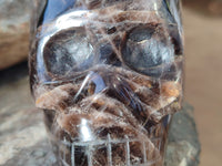 Hand Made Smokey Quartz Skull Carving x 1 From Madagascar