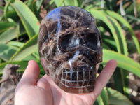 Hand Made Smokey Quartz Skull Carving x 1 From Madagascar