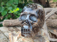 Hand Made Smokey Quartz Skull Carving x 1 From Madagascar