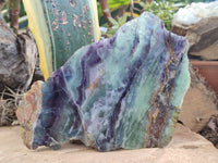 Polished Watermelon Fluorite Slices x 2 From Uis, Namibia