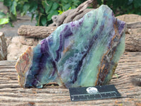 Polished Watermelon Fluorite Slices x 2 From Uis, Namibia