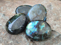 Polished Labradorite Palm Stones x 24 From Tulear, Madagascar