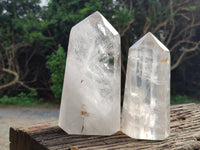 Polished Frosted White Quartz Crystals x 2 From Madagascar