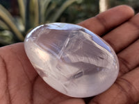 Polished Girasol Pearl Quartz Palm Stones x 24 From Ambatondrazaka, Madagascar