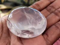 Polished Girasol Pearl Quartz Palm Stones x 24 From Ambatondrazaka, Madagascar