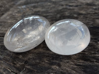 Polished Girasol Pearl Quartz Palm Stones x 24 From Ambatondrazaka, Madagascar