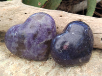 Polished Lepidolite with Pink Rubellite Hearts x 6 From Ambatondrazaka, Madagascar