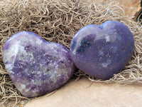 Polished Lepidolite with Pink Rubellite Hearts x 6 From Ambatondrazaka, Madagascar