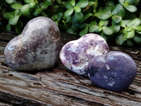 Polished Lepidolite with Pink Rubellite Hearts x 6 From Ambatondrazaka, Madagascar