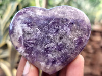 Polished Lepidolite with Pink Rubellite Hearts x 6 From Ambatondrazaka, Madagascar